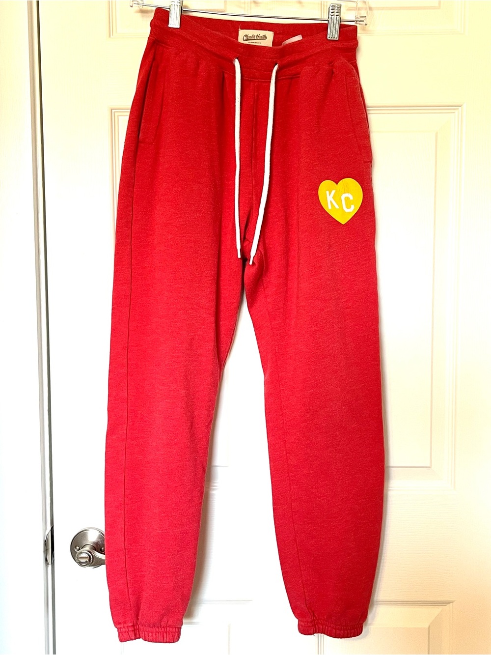 Charlie Hustle Red Gold Kansas City (KC) Chiefs Heart Jogger Sweatpants Small